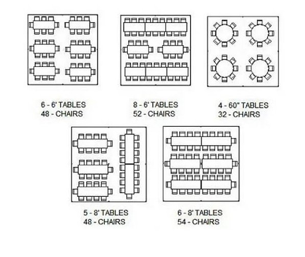 20' x 20' Tent Configurations