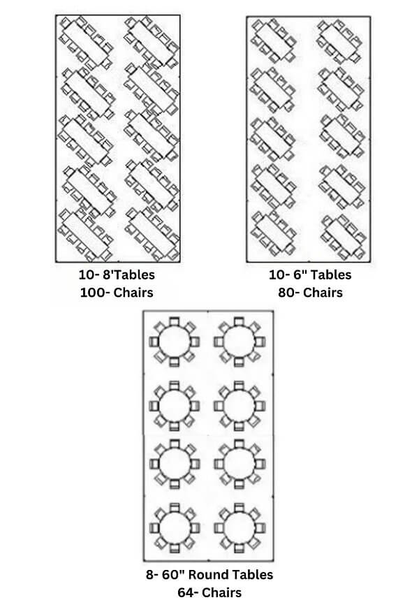 20' x 40' Tent Configurations